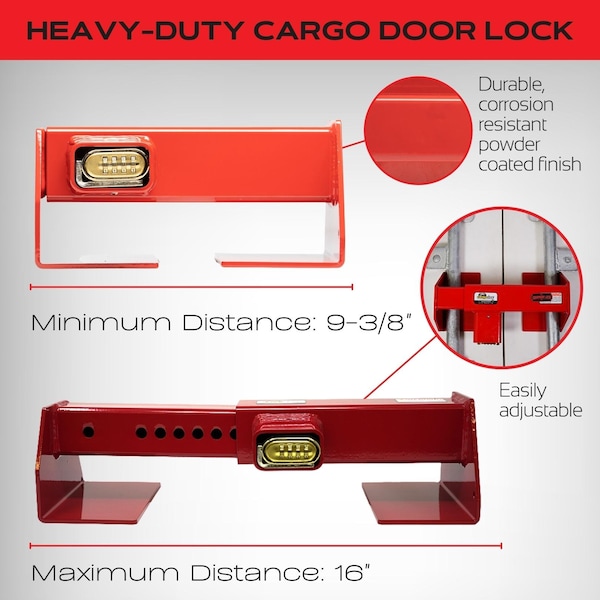 Heavy Duty Cargo Door Lock, Includes Built In Changeable Combination Lock